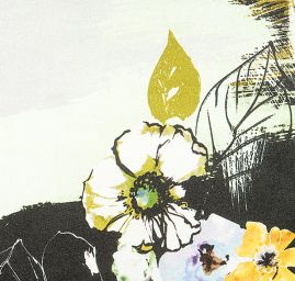 Atlas vzor květy/fantazie khaki zelená