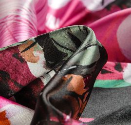 Atlas vzor květin/fantazie starorůžová