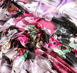 Atlas vzor květin/fantazie starorůžová