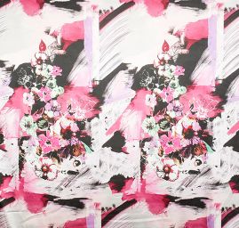 Atlas vzor květin/fantazie starorůžová