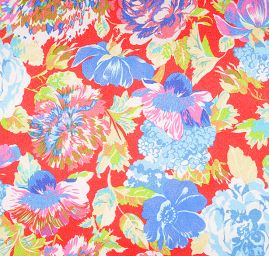 Atlas romantický vzor květin malý červený