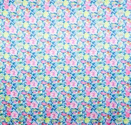 Atlas romantický vzor květin malý modrý