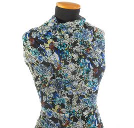 Žoržet romantický motiv květin modrý