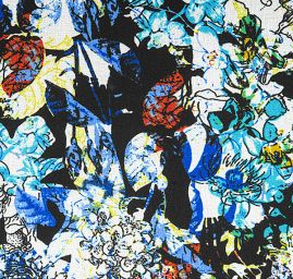 Žoržet romantický motiv květin modrý