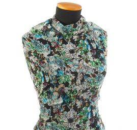 Žoržet romantický motiv květin zelený