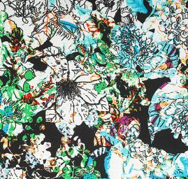 Žoržet romantický motiv květin zelený