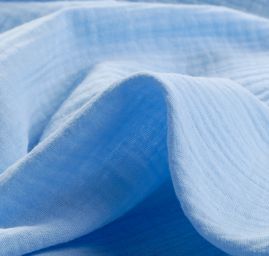 Bavlněný mušelín dvojitá gázovina sv.modrý II.jakost