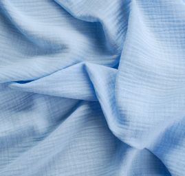 Bavlněný mušelín dvojitá gázovina sv.modrý II.jakost