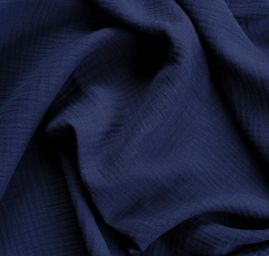 Bavlněný mušelín dvojitá gázovina tm.modrý