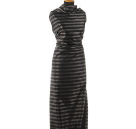 Taft proužky růžovo/šedý