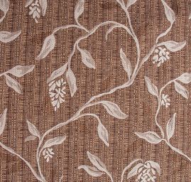 Dekorační látka Buret Plain Flowers brown