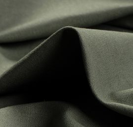 Len směs bavlna, viskoza pastel khaki zelená