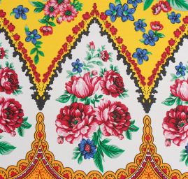 Žoržet mat Gipsy style bordura žlutý