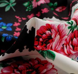 Žoržet mat Gipsy style bordura černý