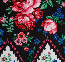 Žoržet mat Gipsy style bordura černý