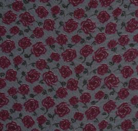 Bavlna organtýn přírodní květy vínová/šedá