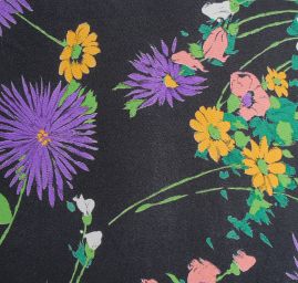 Pletenina květinový vzor černá