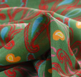 Pletenina paisley vzor zelená