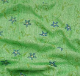 Buretové hedvábí vyšívané sv.zelené