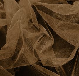 Pružný tyl hnědý lesklý