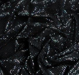 Úplet s modrofilaovými flitry černý podklad