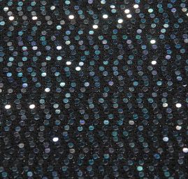 Úplet s modrofilaovými flitry černý podklad