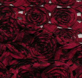 Efektné tkanina stužková aplikácie ruže cyklámovej