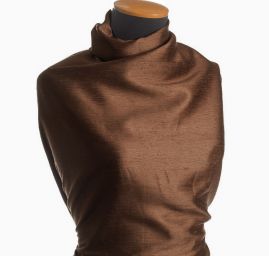 Šantung jednobarevný tmavě hnědý