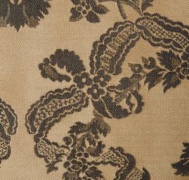 Hedvábný brokát květinový vzor černý