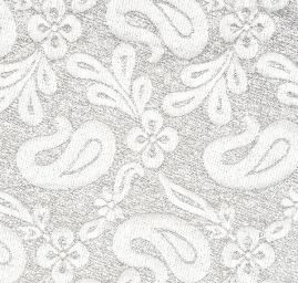 Brokát květinový motiv stříbrný