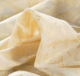 Etamín žakárový pasiley vzor písková žlutá