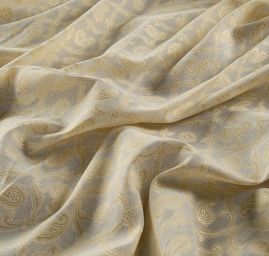 Etamín žakárový pasiley vzor písková žlutá