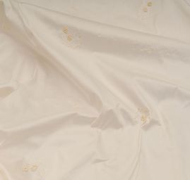 Vyšívaný šantung drobné květy smetanový