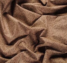 Bavlněná košilová látka hnědá drobné květy