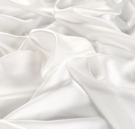 Krep satén pružný jemný bílý