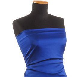 Krep satén pružný jemný modrý