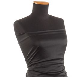 Krep satén pružný jemný černý