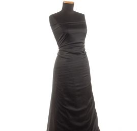 Krep satén pružný jemný černý