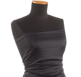 Krep satén pružný jemný temně modrý