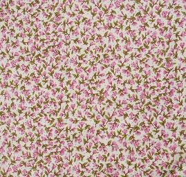 Bavlněná látka tisk drobné kytičky růžovozelená