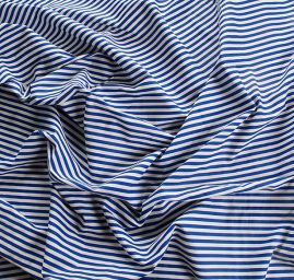 Bavlněná látka tisk modrobílé proužky II.jakost