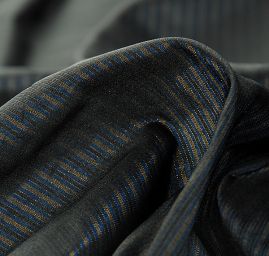 Taft žakár pruhy modré/černé