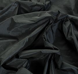 Taft žakár pruhy modré/černé