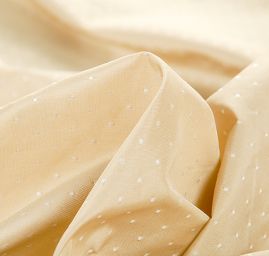 Taft žakár puntíky béžový