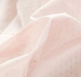 Taft žakár puntíkovaný růžový