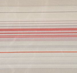 Taft žakár proužky červený/smetanový