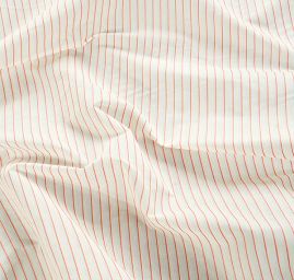 Bavlněný etamín vzor proužků růžový/slonová kost 