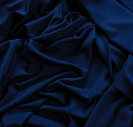 Krepdešín imitace hedvábí tm.modrý