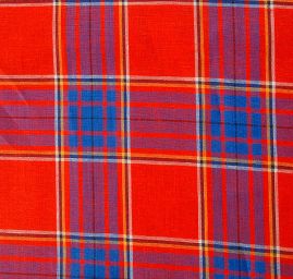 Len jemný košilový vzor tartan červený