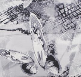 Hedvábný satén vzor motýl 